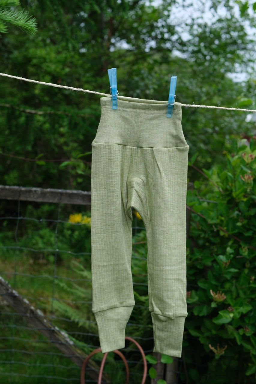 Bukse - høyt liv - ull/silke/bomull