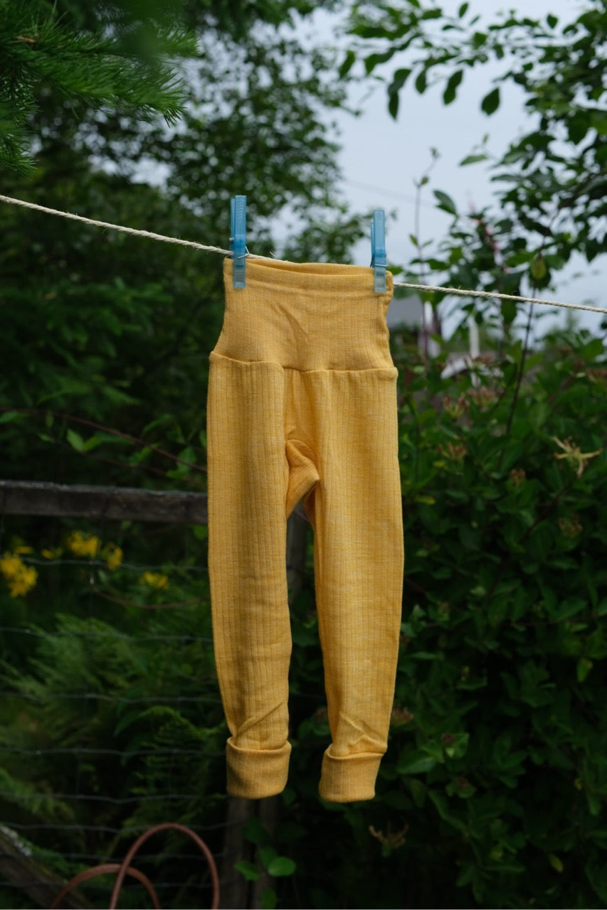 Bukse - høyt liv - ull/silke/bomull