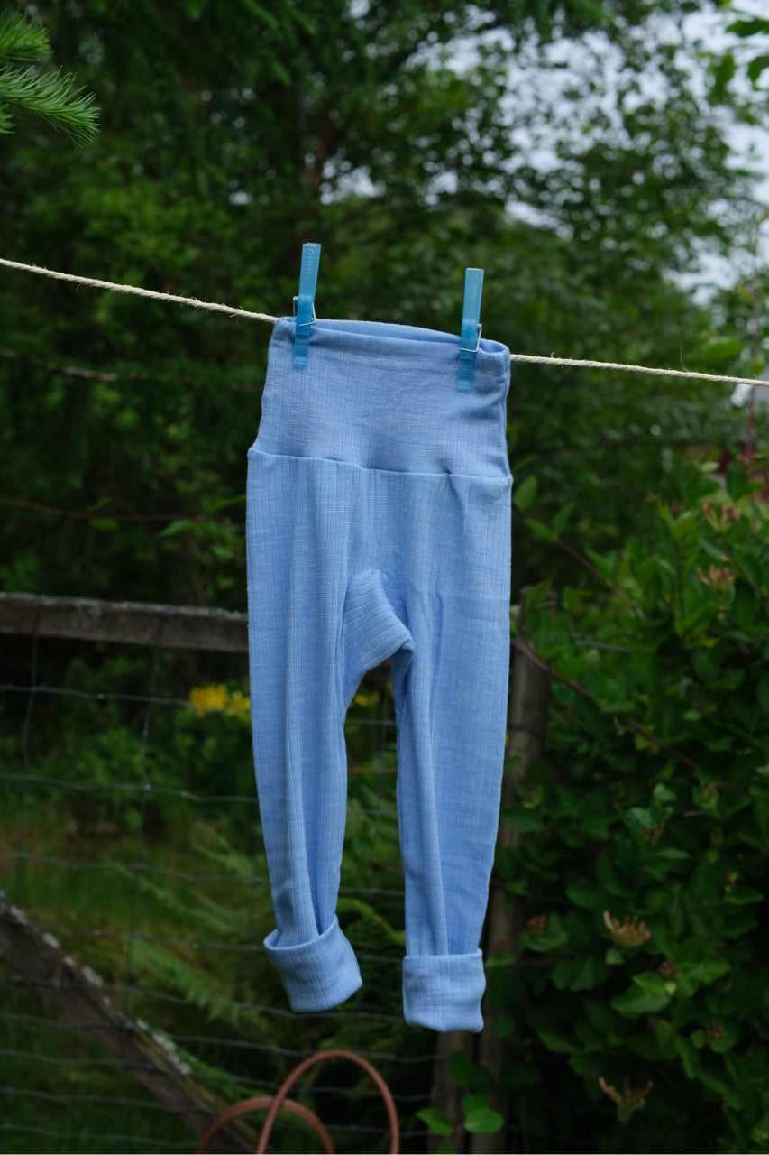 Bukse - høyt liv - ull/silke/bomull