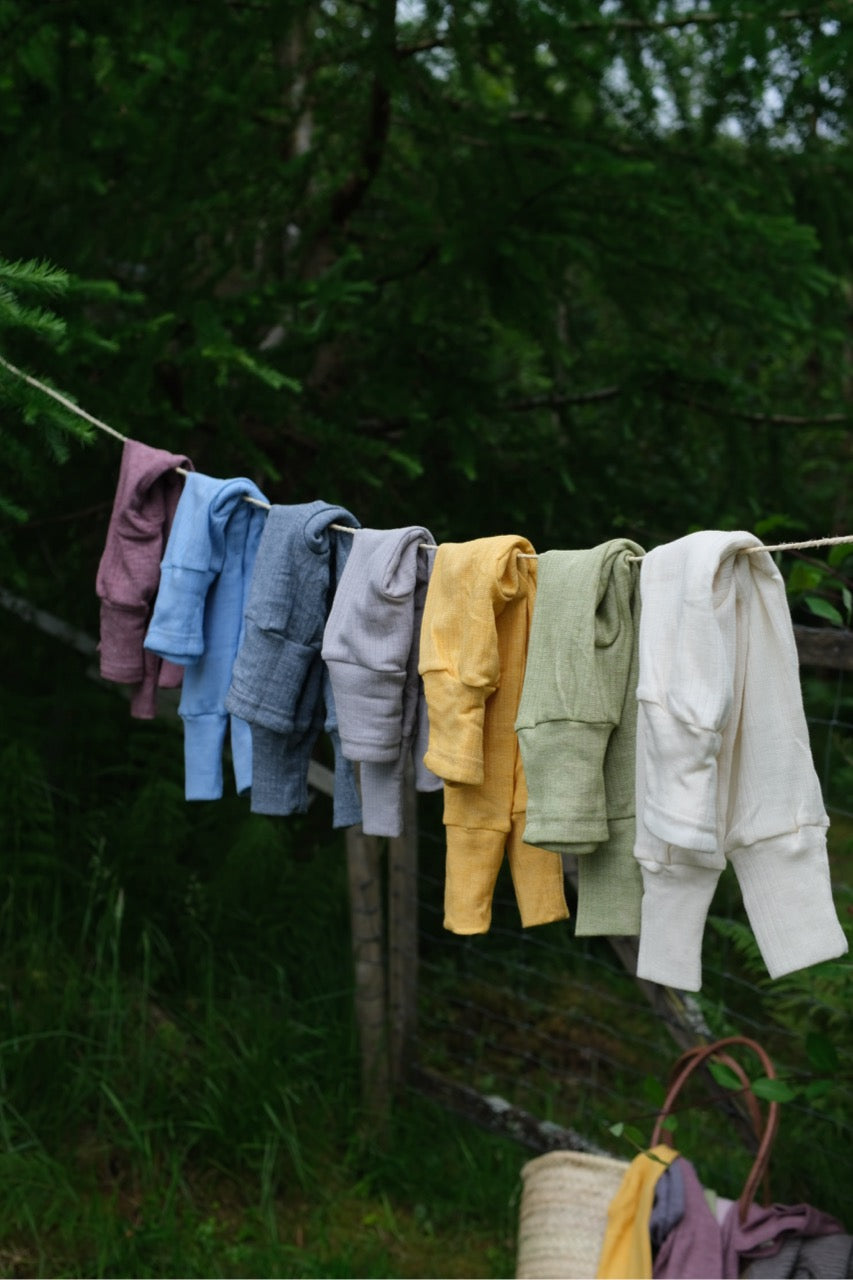 Bukse - høyt liv - ull/silke/bomull