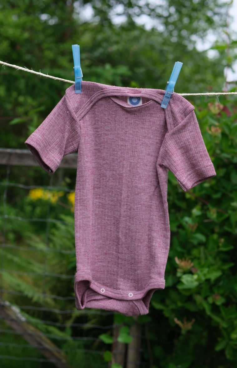 T-skjorte body - silke/ull/bomull