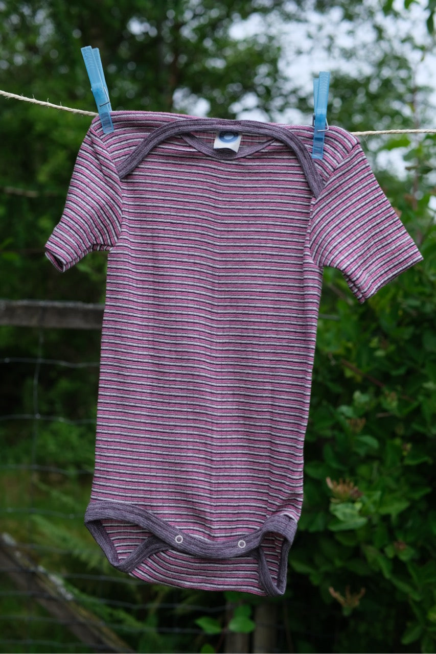 T-skjorte body - silke/ull/bomull