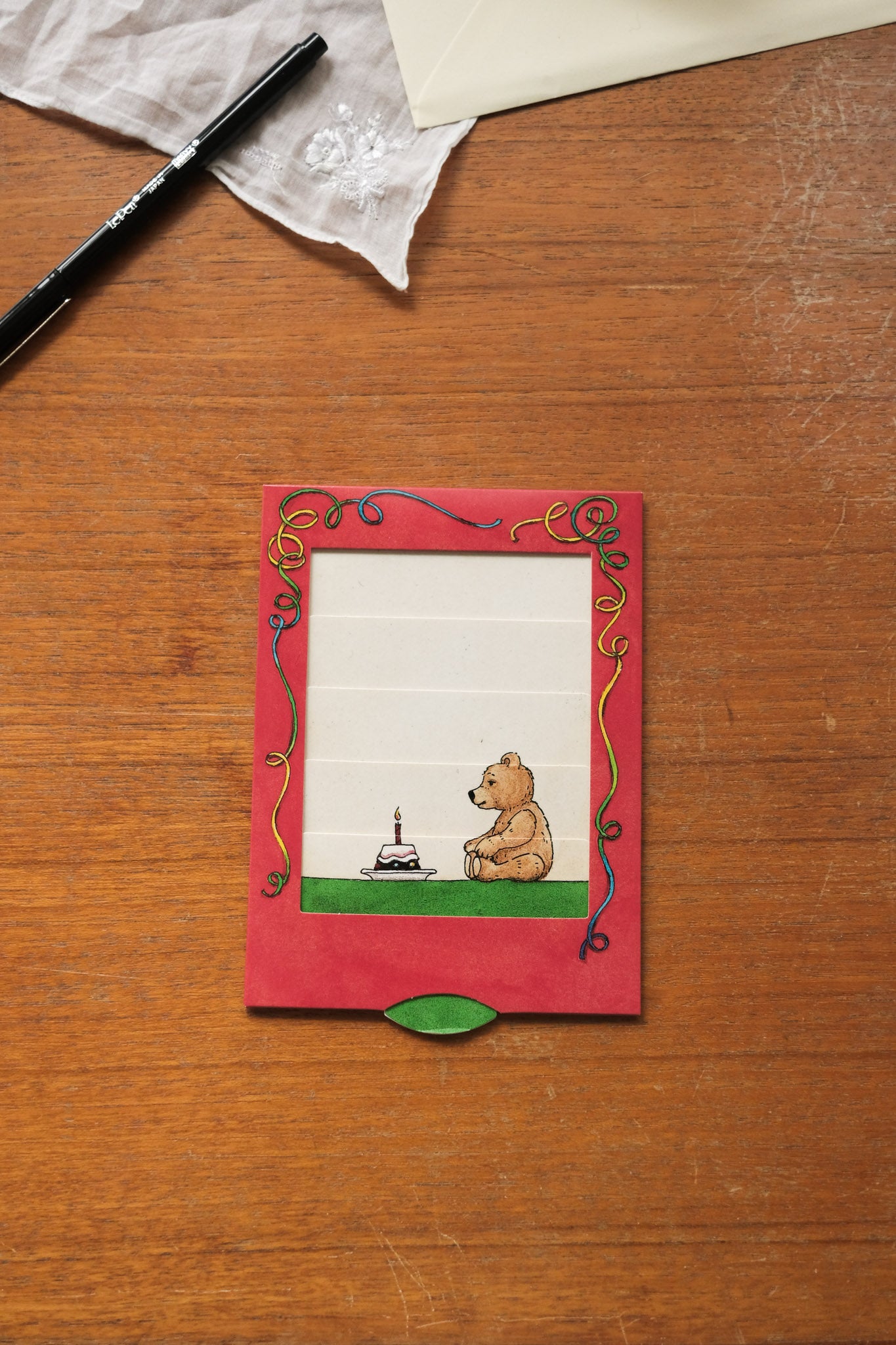 Bevegelig kort - bursdagsbamse