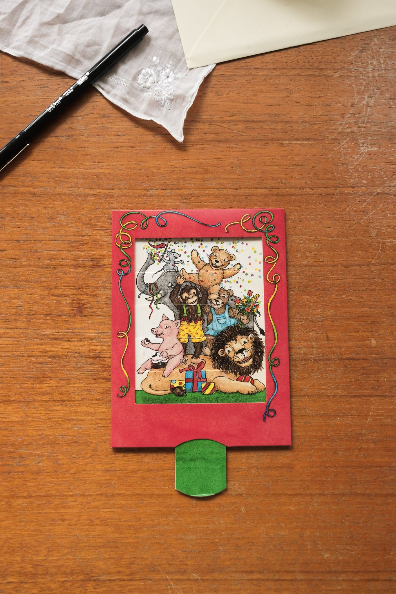 Bevegelig kort - bursdagsbamse