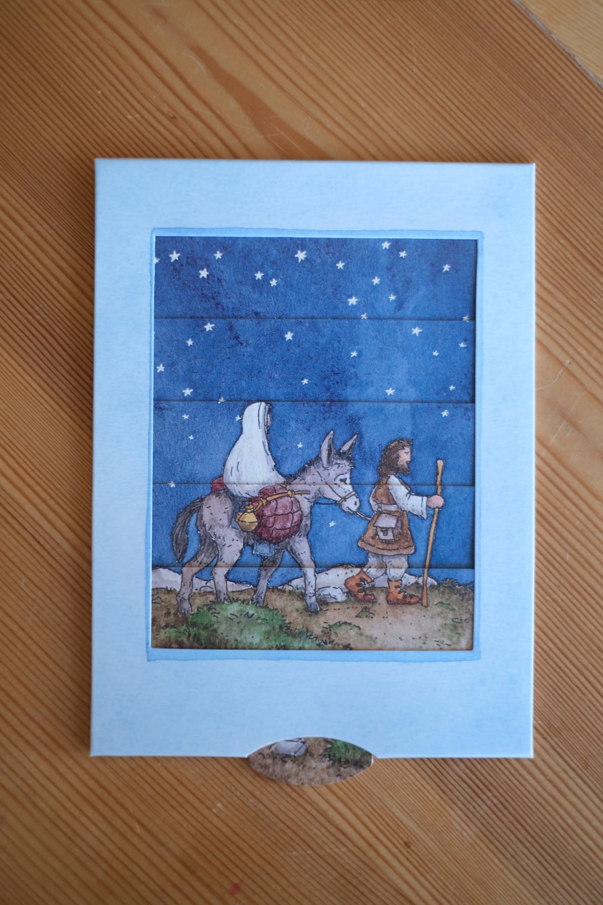 Bevegelig kort - julekrybbe