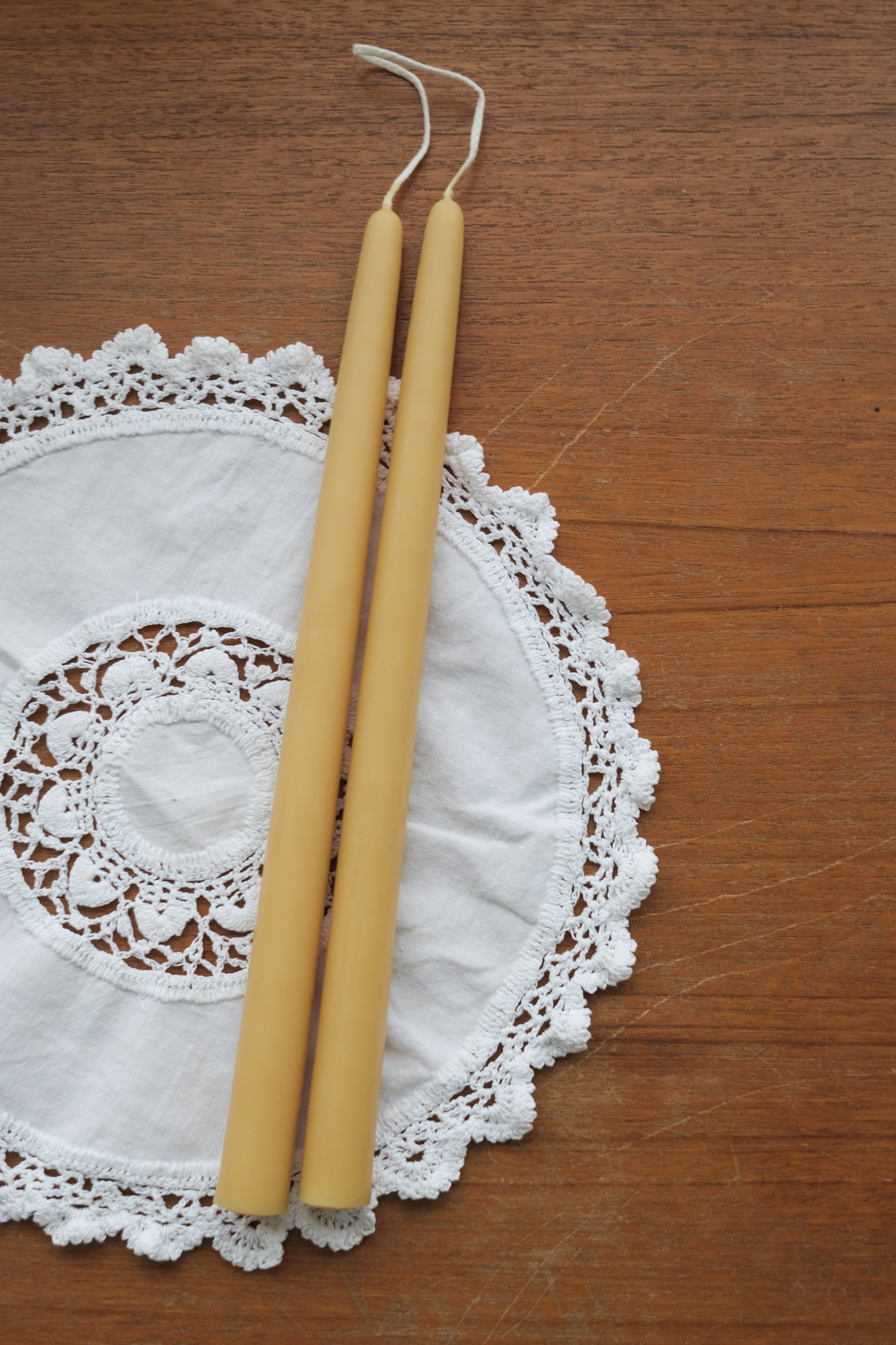 Kronelys 30cm - bivoks - 2stk