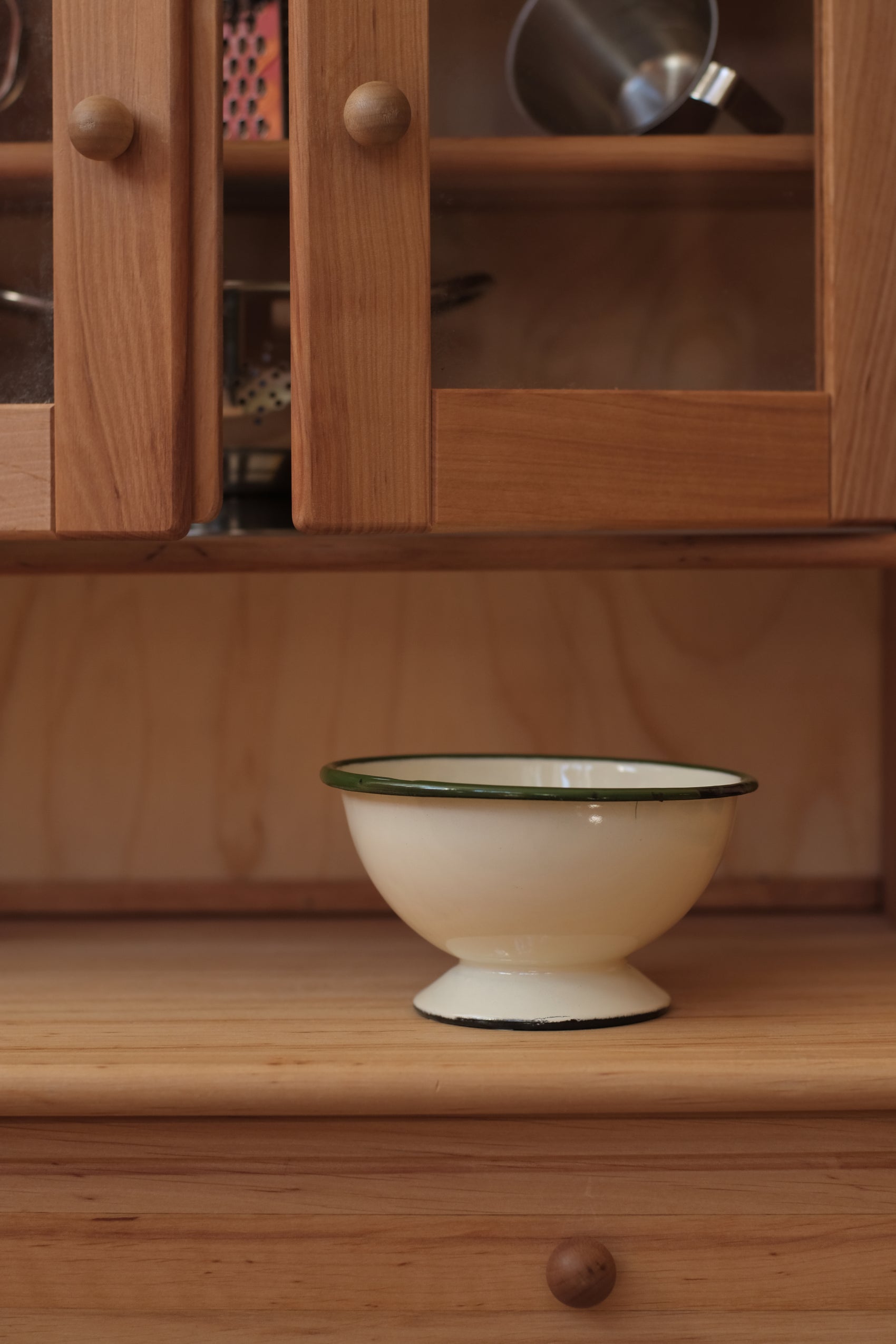 Skål - grønn kant - 12 cm