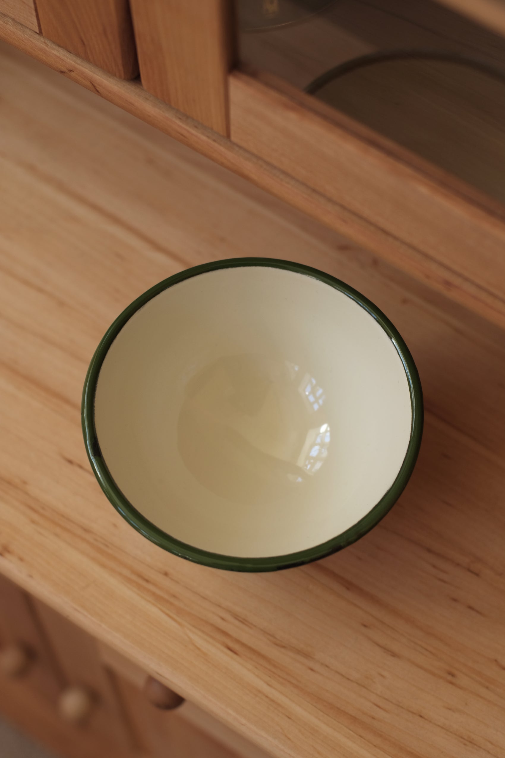 Skål - grønn kant - 12 cm