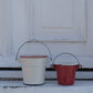 Liten bøtte - rød kant - 11 cm