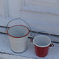 Liten bøtte - rød kant - 11 cm
