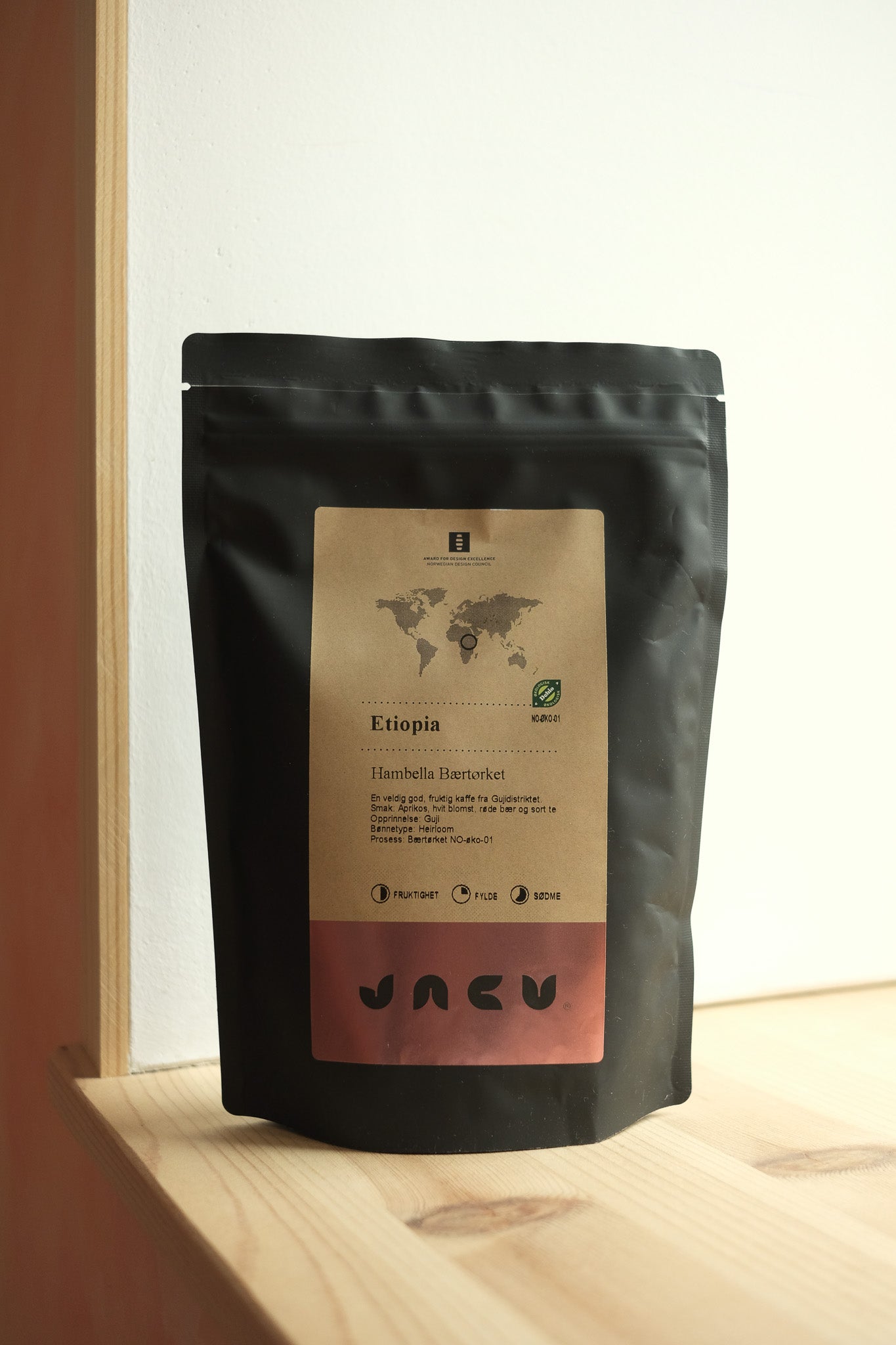 Kaffebønner - Etiopia Hambella bærtørket - økologisk - 250g