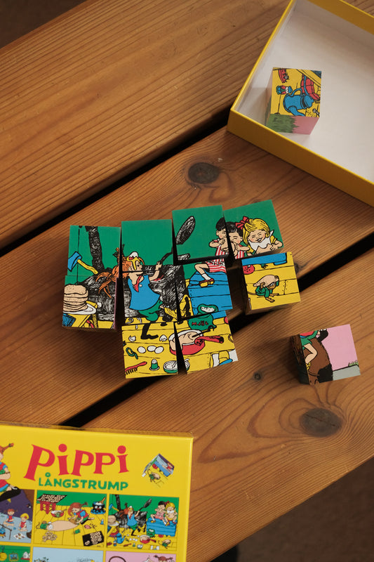 Pippi Langstrømpe kubepuslespill - 6 motiv