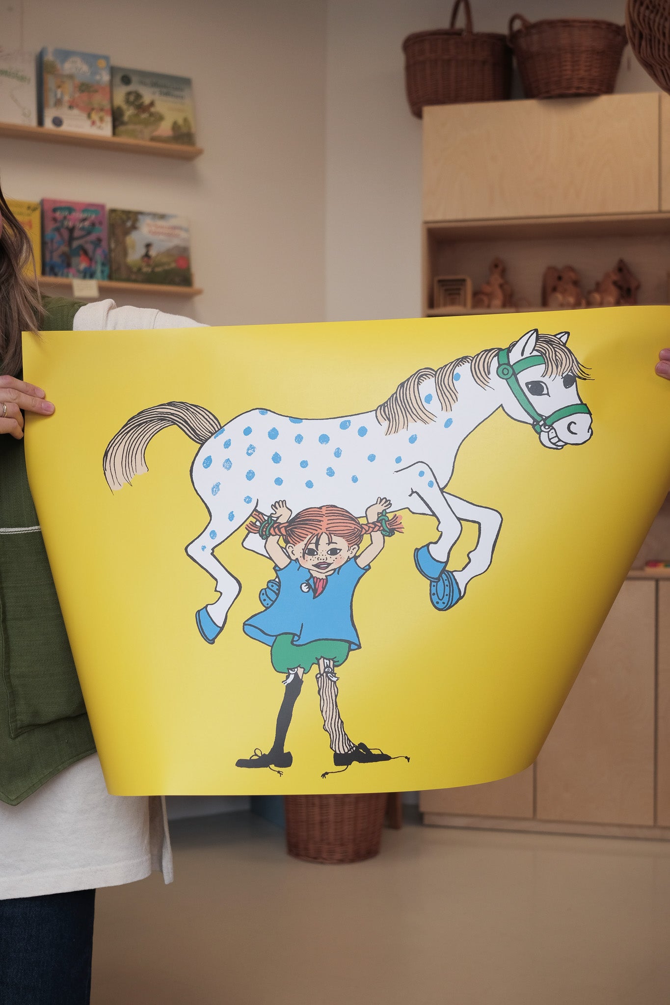 Pippi med hesten - plakat - 50x70cm