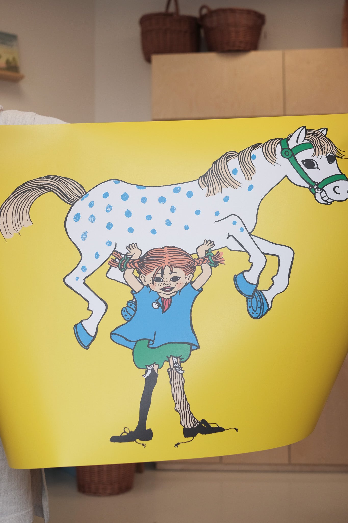 Pippi med hesten - plakat - 50x70cm