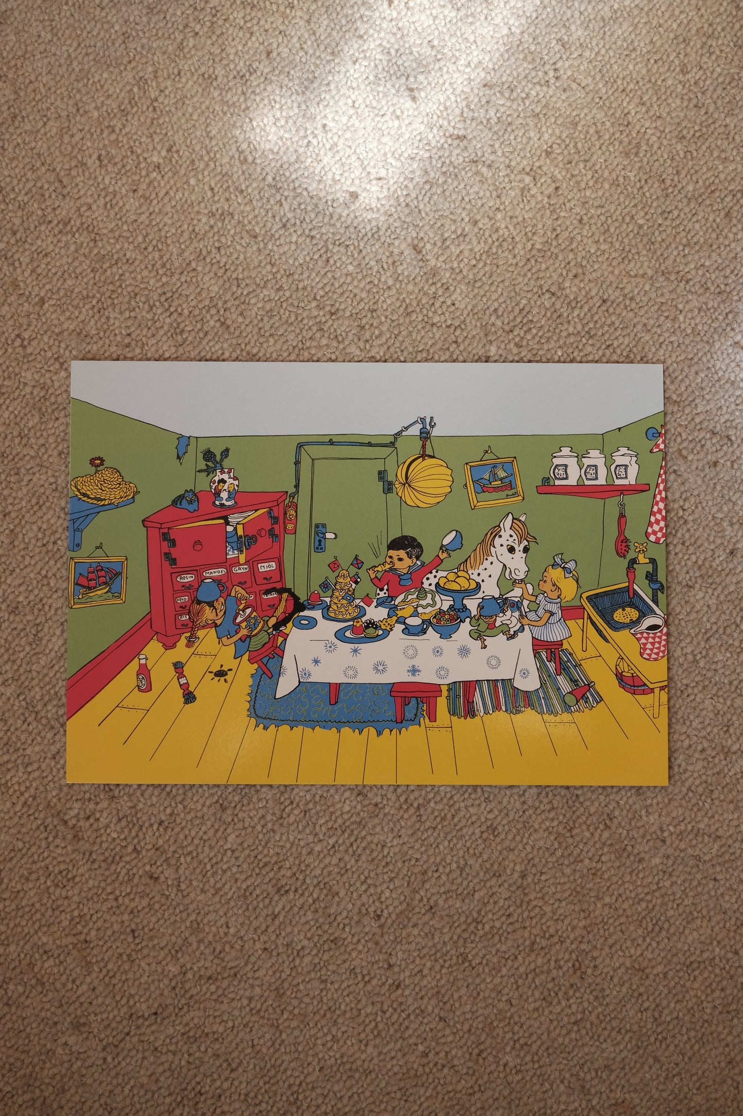 Pippi Langstrumpe har fest - plakat - A4