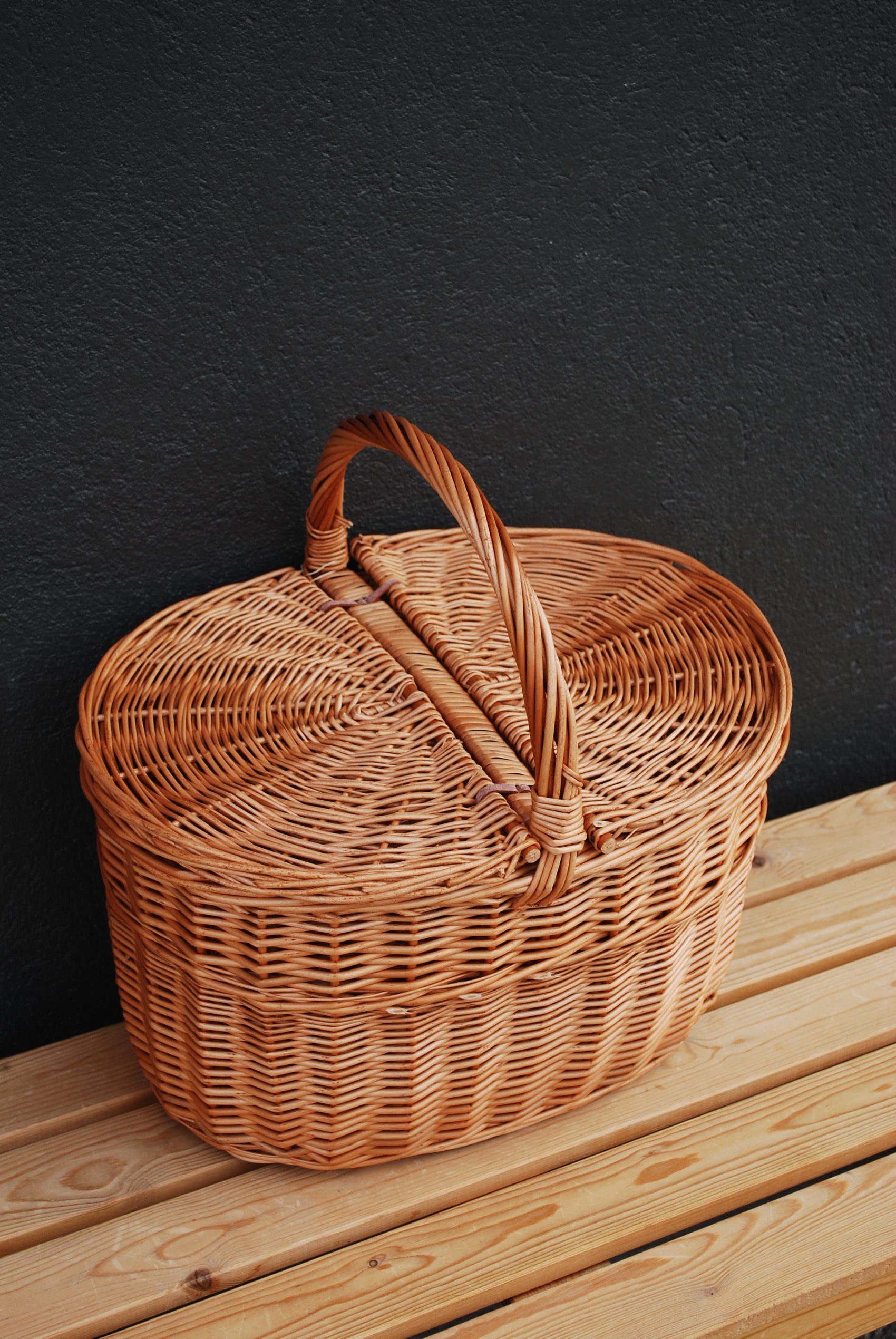 Piknik kurv i selje - 42x30cm