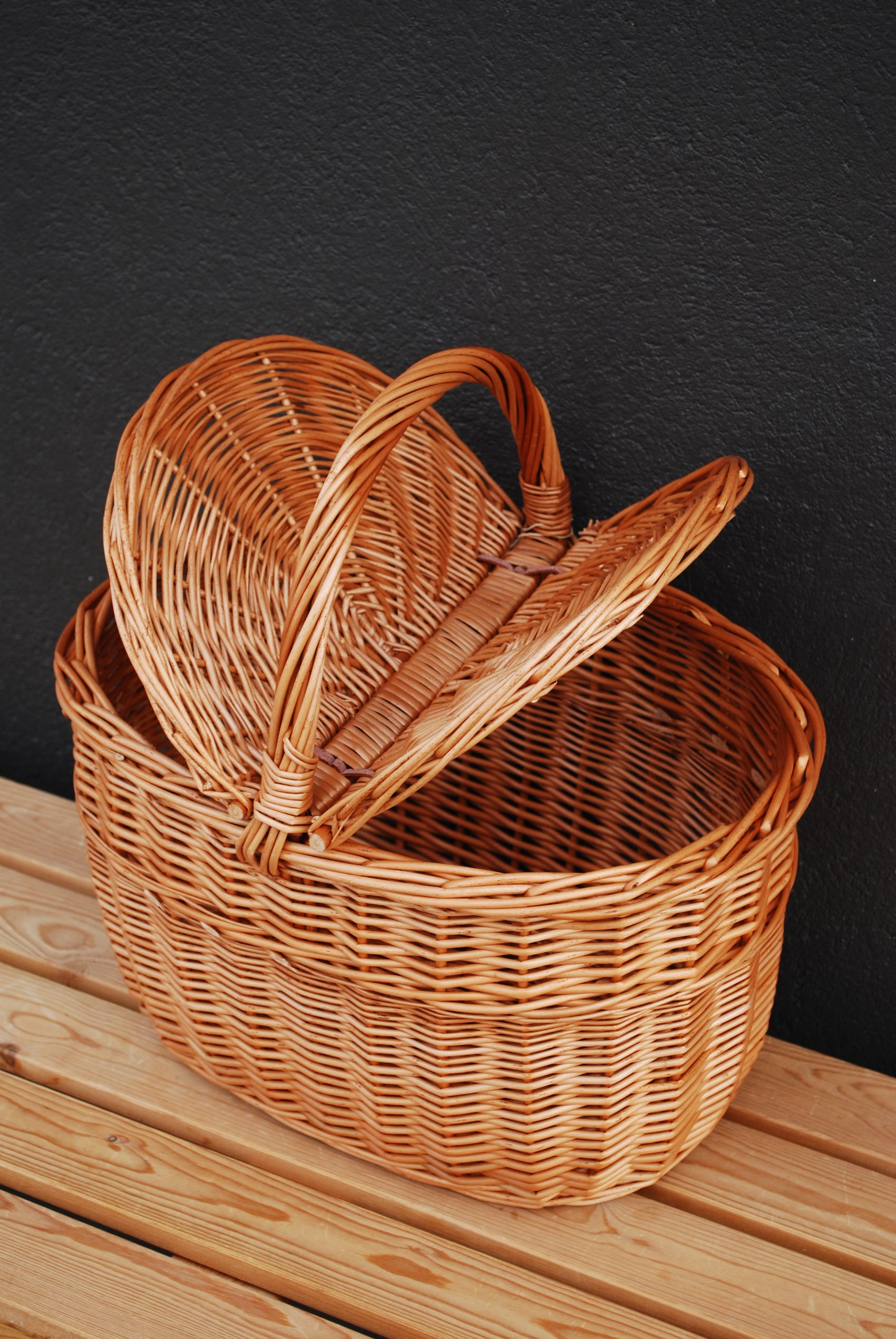 Piknik kurv i selje - 42x30cm