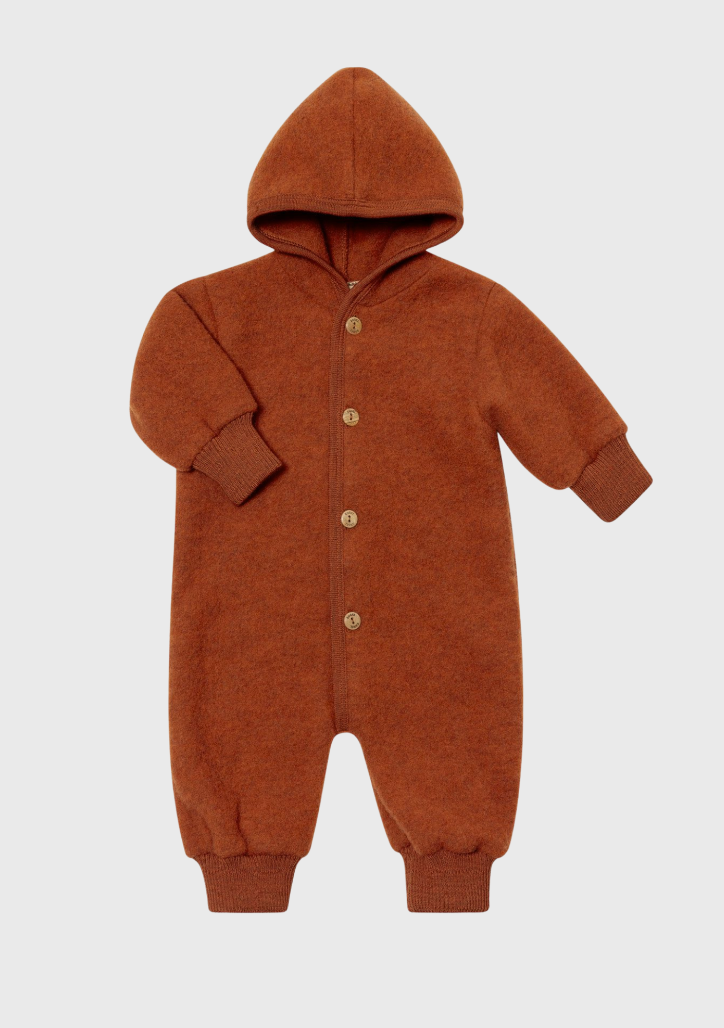 Ullfleece heldrakt - ribbkant - magma melange