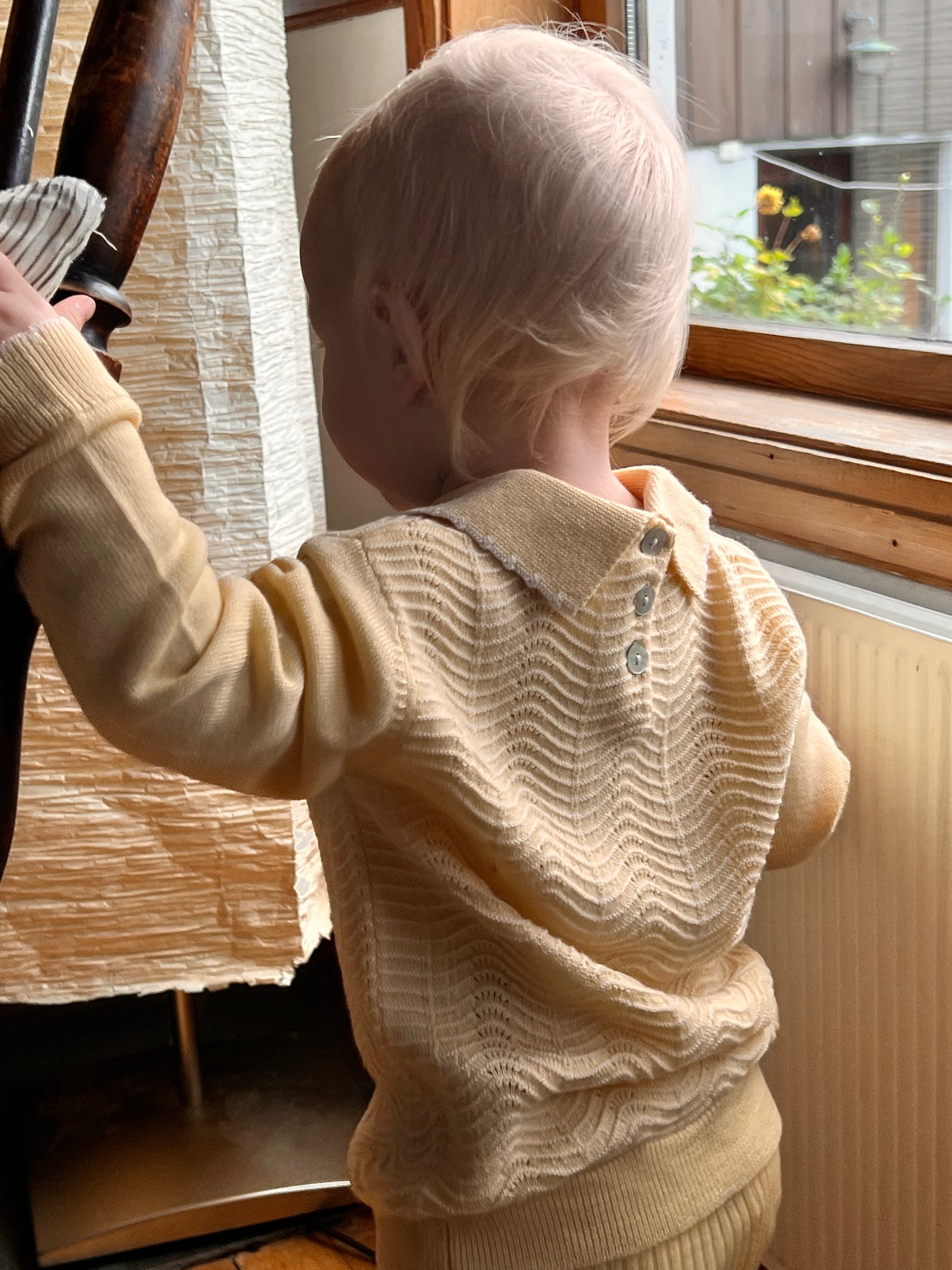 Baby Pointelle bluse i merinoull