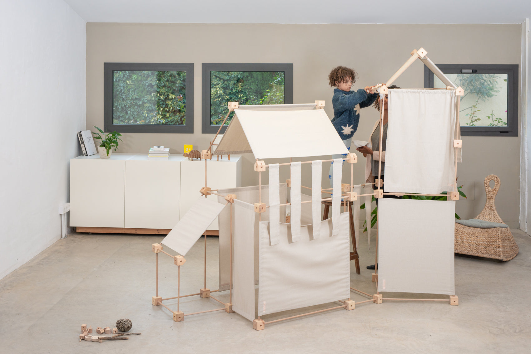 Maxi konstruksjonsett - øko bomullstekstil - 150 deler