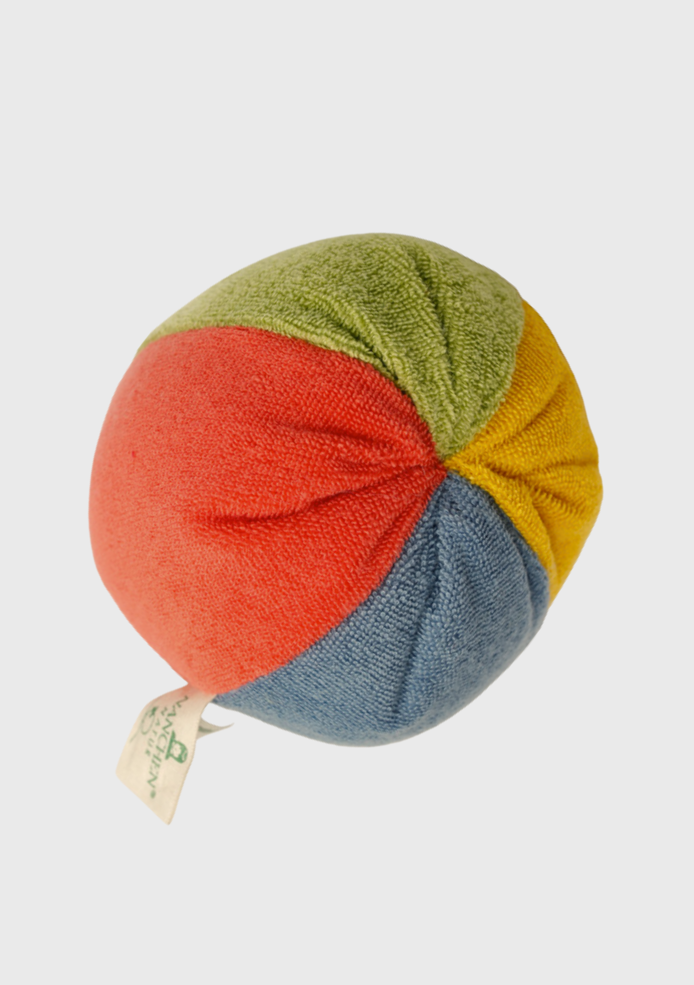 Regnbueball i frotté med bjelle - 11cm