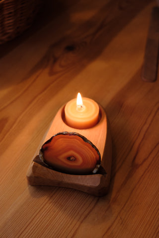 Krystallholder med telys