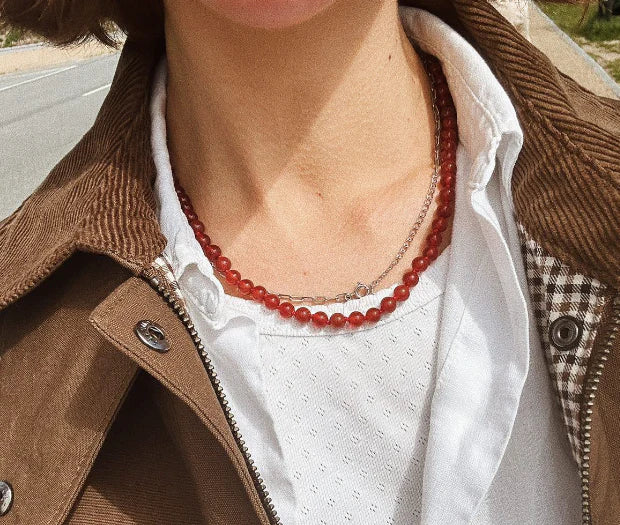 Carnelian smykke - voksen(45cm/52cm)