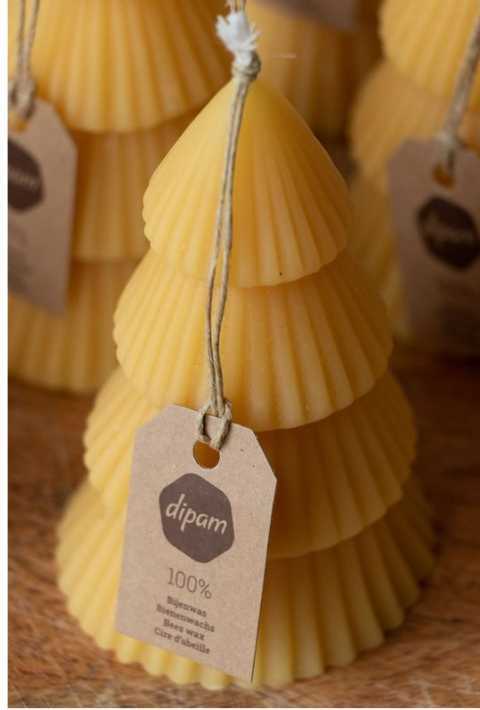 Bivokslys juletre - bivoks - 8cm