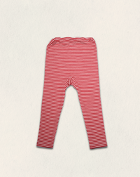 Leggings til barn - ull/silke - røde striper