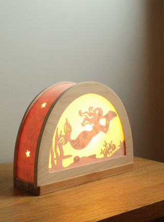 Havfrue-motiv til siluettlampe