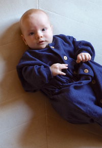 Sovepose - ullfrottè - blå