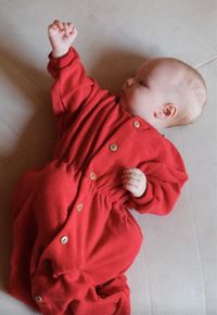 Sovepose - ullfrottè - rød