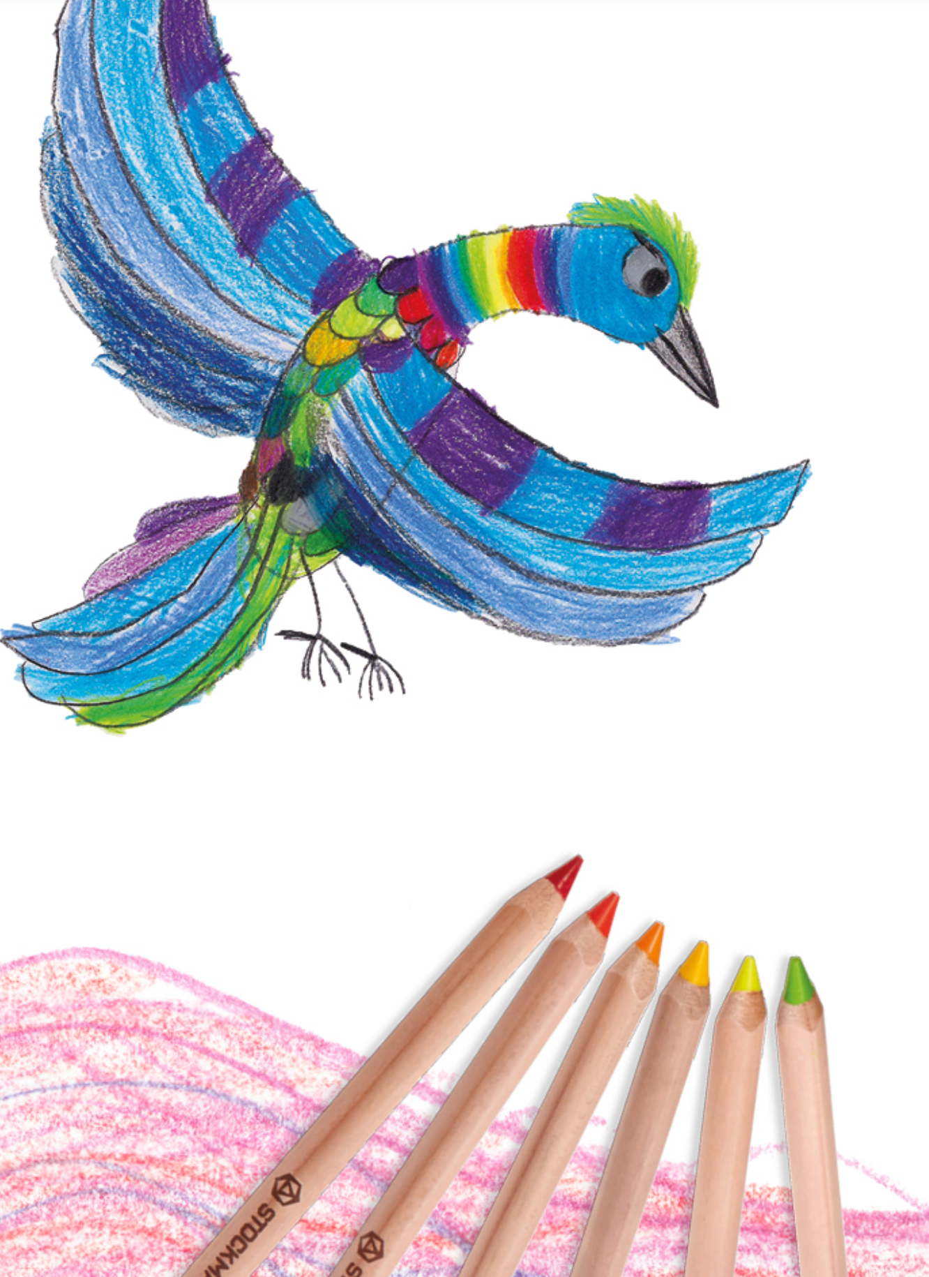 Fargeblyanter med trekantgrep - 12+1 stk