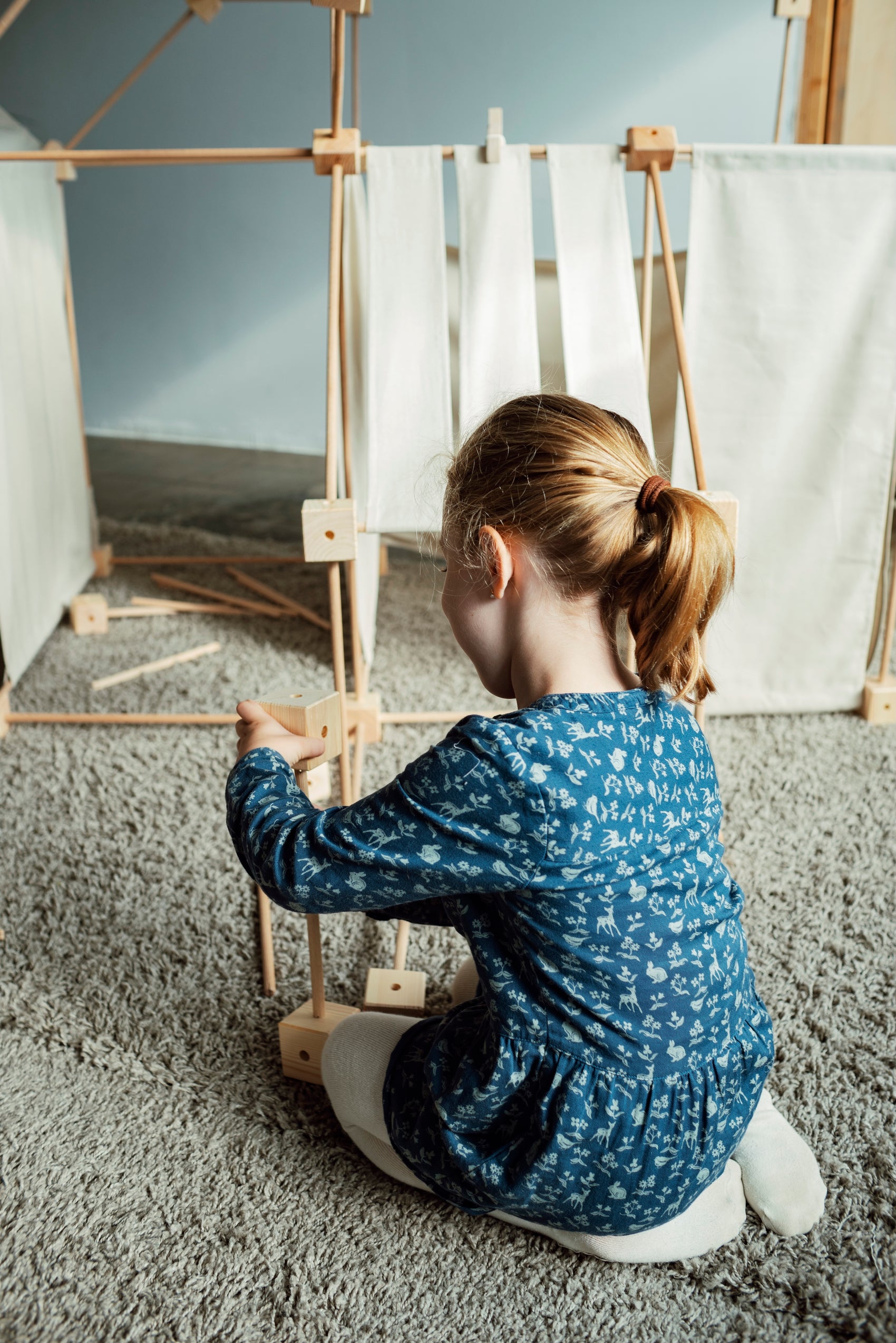 Family konstruksjonsett - øko bomullstekstil - 79 deler