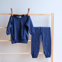 Kosesett - ullfrottè - blå