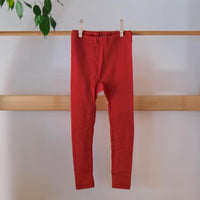 Leggings til barn - ull/silke - rød