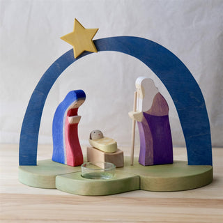 Nativity candle holder