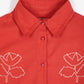 Vibrant Flower Embroidery Poplin Shirt