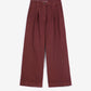 Pleated Twill Wide-Leg Pants