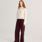 Pleated Twill Wide-Leg Pants