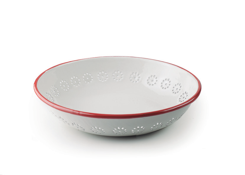 Fruktskål - rød kant - 27 cm