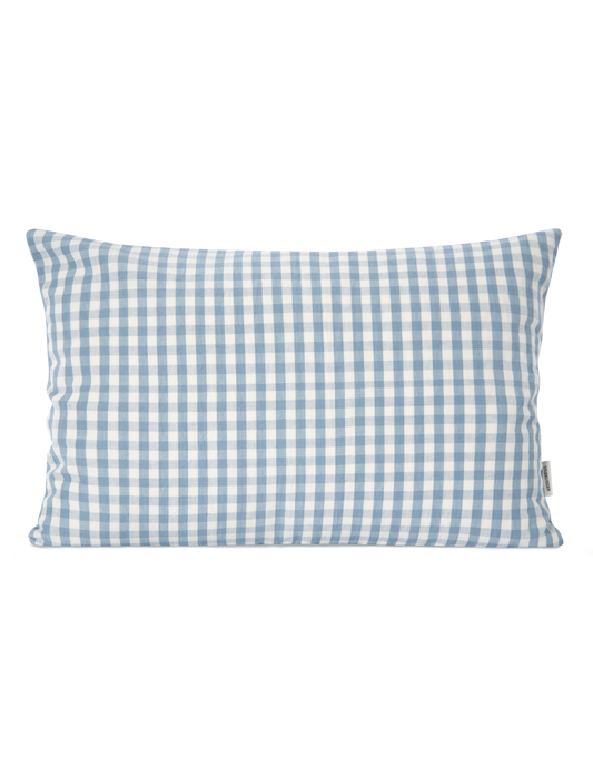 Maddie pute - lin/bomull 40x60 - gingham blue