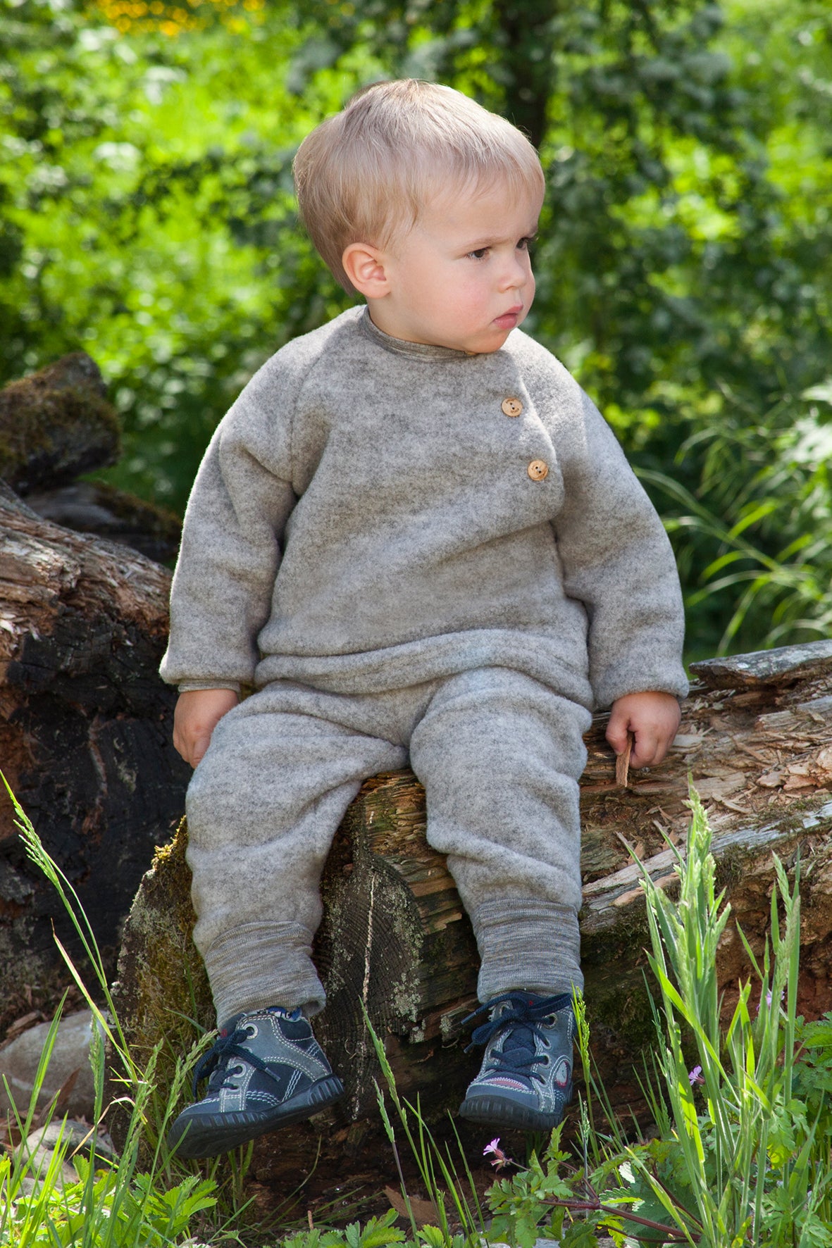 Ullfleece babygenser - kimono