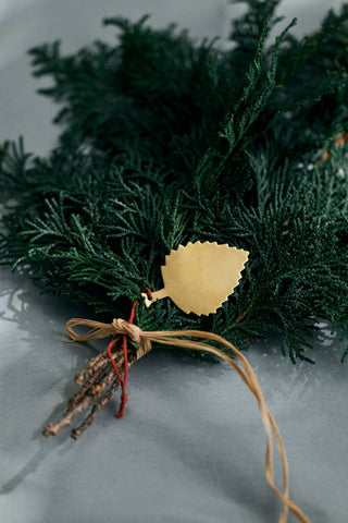 Blad i messing - juletrepynt