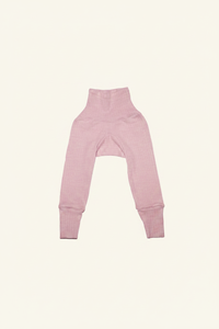 Bukse - høyt liv - ull/silke/bomull - rosa
