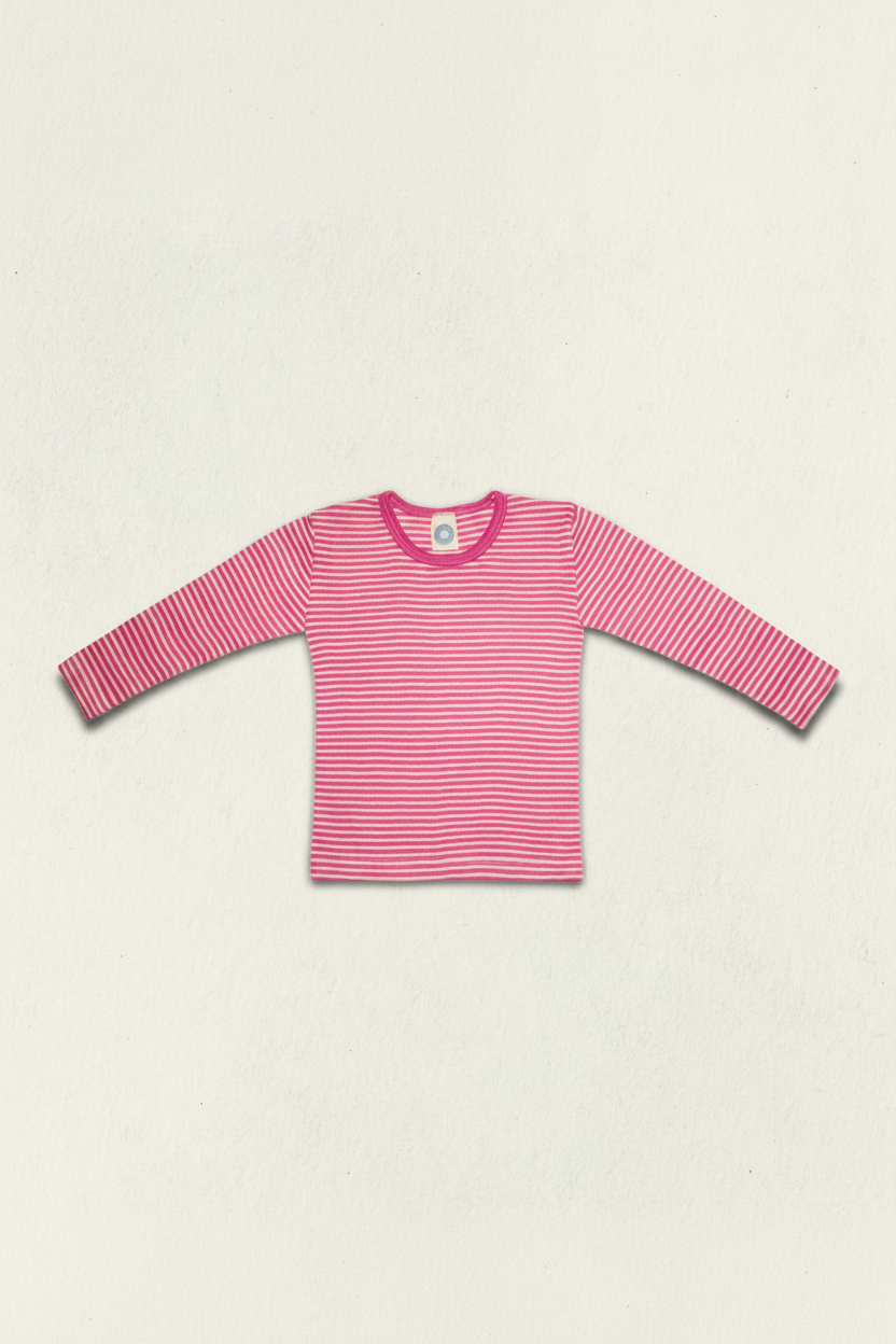 Genser - ull/silke - rosa striper