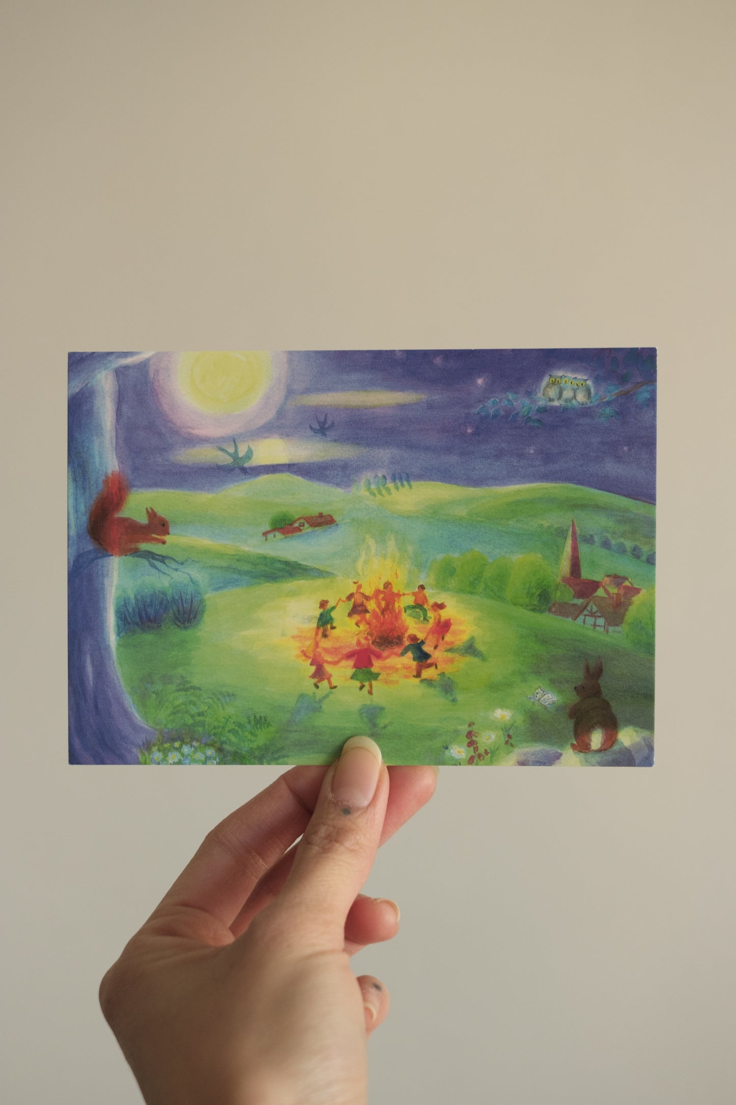 Dans rundt sankthansbålet A4 kort