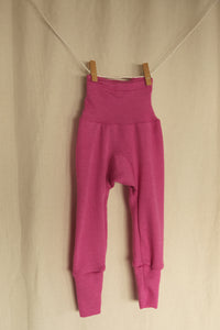 Bukse - høyt liv - ull/silke - rosa