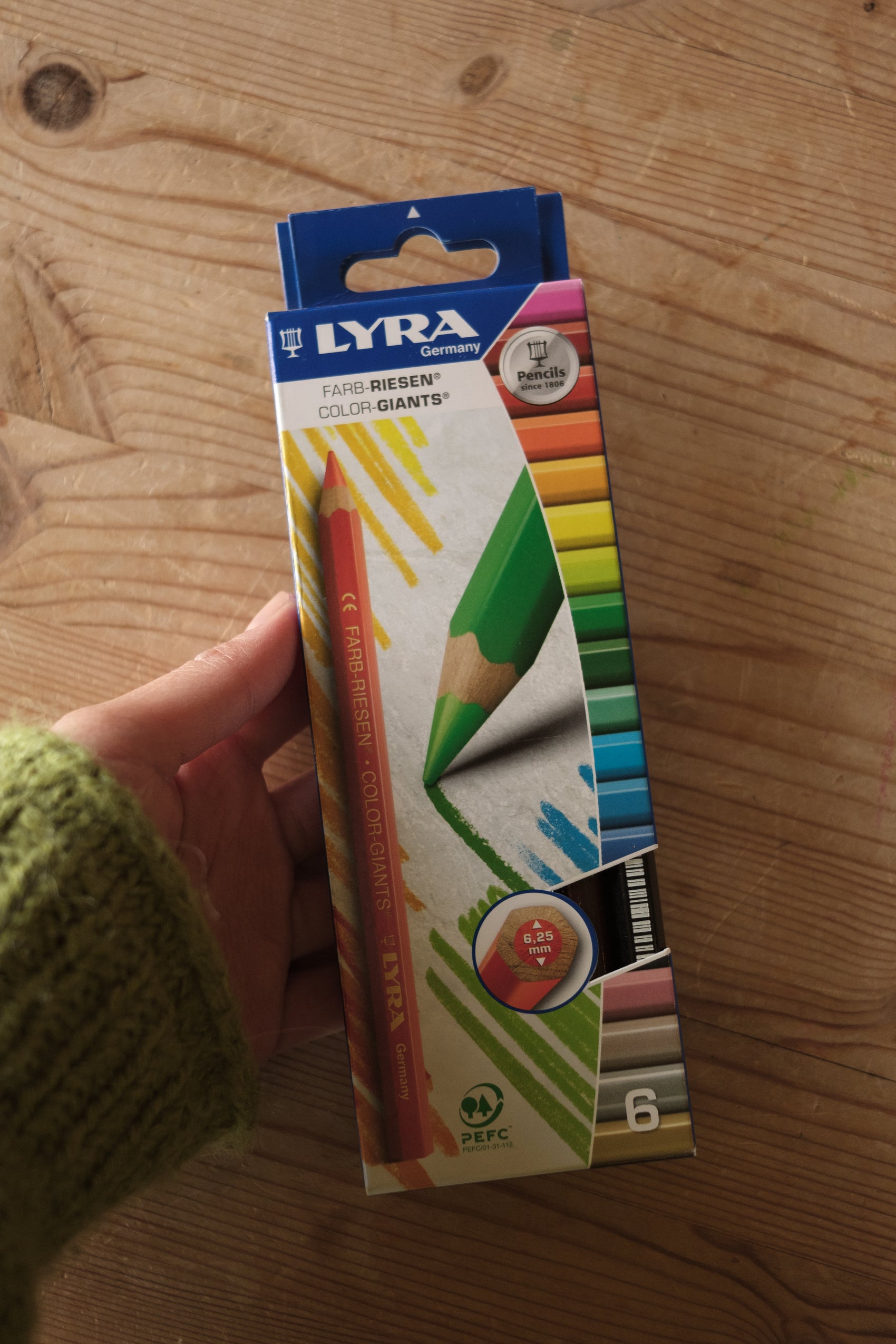 Lyra fargeblyanter med sekskantgrep - 6stk