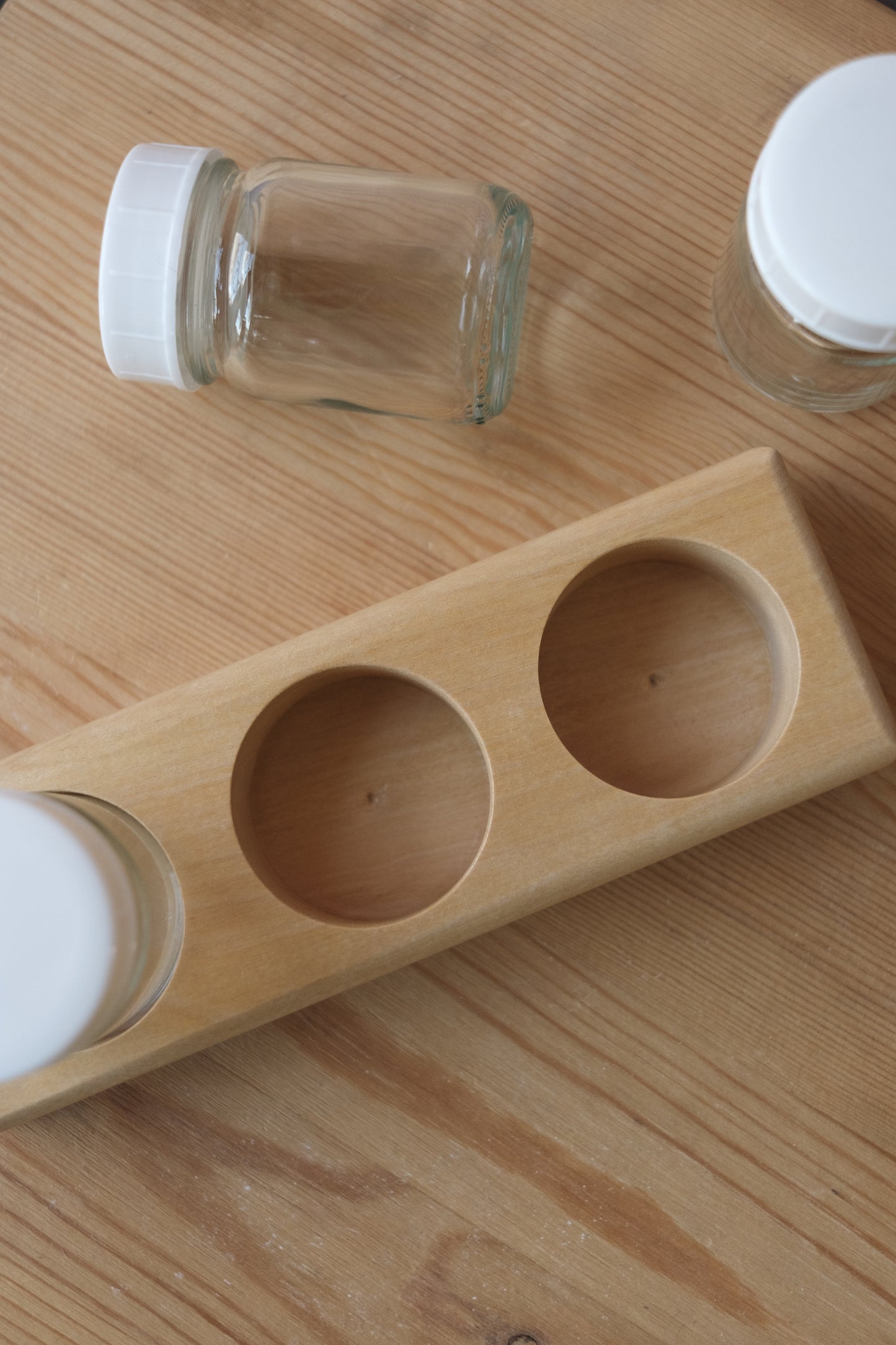 Holder til glasskrukker - liten / 3 glass inkudert